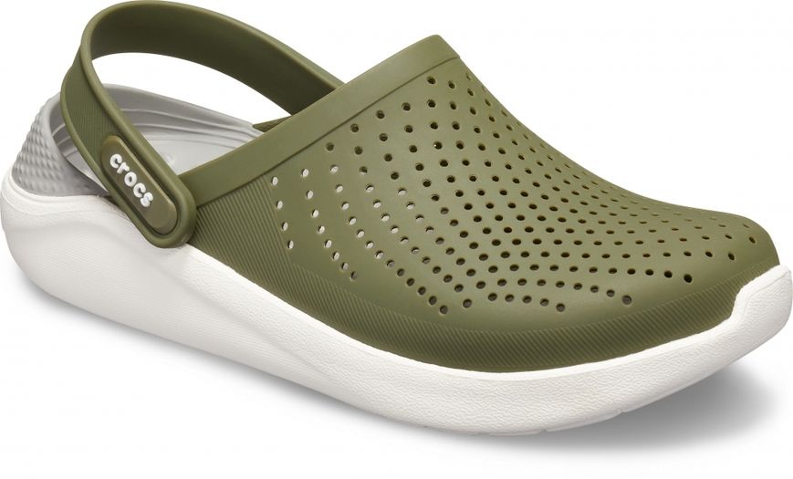 Crocs Оригінал LiteRide™ Clog Army Зелені / Білі Чоловічі та Жіночі Крокс США (204592) - 36 (Стопа 22.5-23.2см) M4/W6 99941 фото