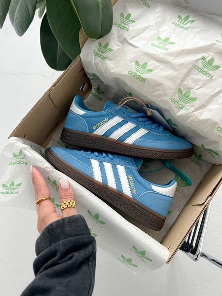 США Adidas Spezial Handball Blue жіночі, чоловічі шкіряні якісні кросівки Адідас Спезіал сині - Розмір 36 (US 5) 11167919 фото