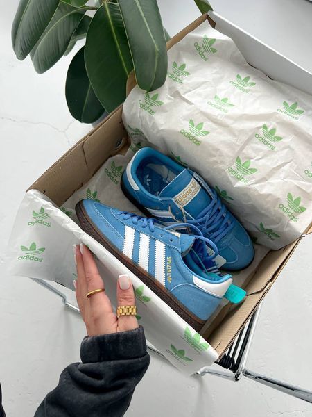 США Adidas Spezial Handball Blue жіночі, чоловічі шкіряні якісні кросівки Адідас Спезіал сині - Розмір 36 (US 5) 11167919 фото