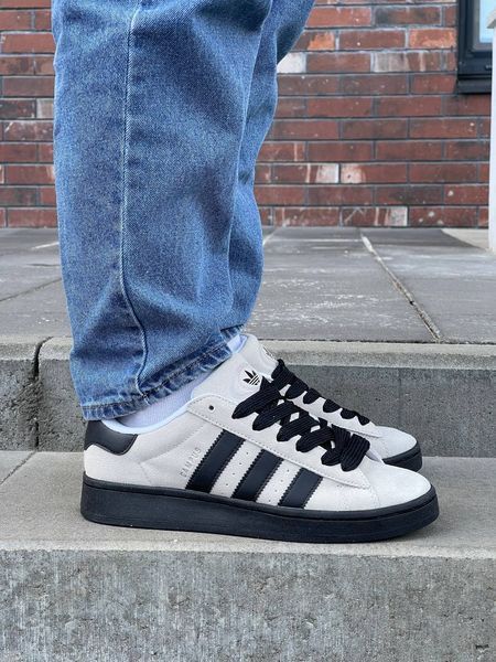 США Adidas Campus 00s Grey Black чоловічі шкіряні якісні кросівки Адідас Кампус чорно сірі - Розмір 36 (US 5) 11167669 фото
