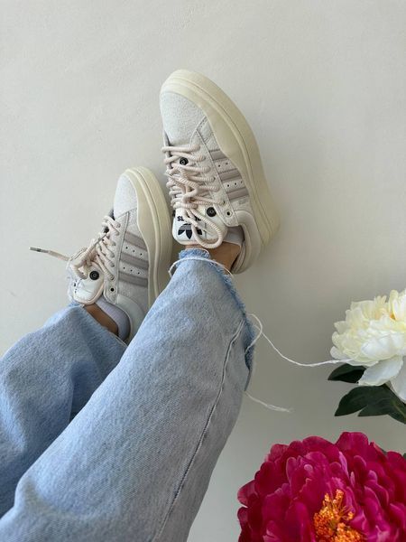 США Adidas Campus BAD BUNNY Beige жіночі, чоловічі шкіряні якісні кросівки Адідас Кампус Бежеві - Розмір 36 (US 5) 11167419 фото