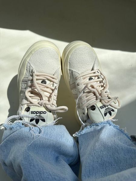 США Adidas Campus BAD BUNNY Beige жіночі, чоловічі шкіряні якісні кросівки Адідас Кампус Бежеві - Розмір 36 (US 5) 11167419 фото