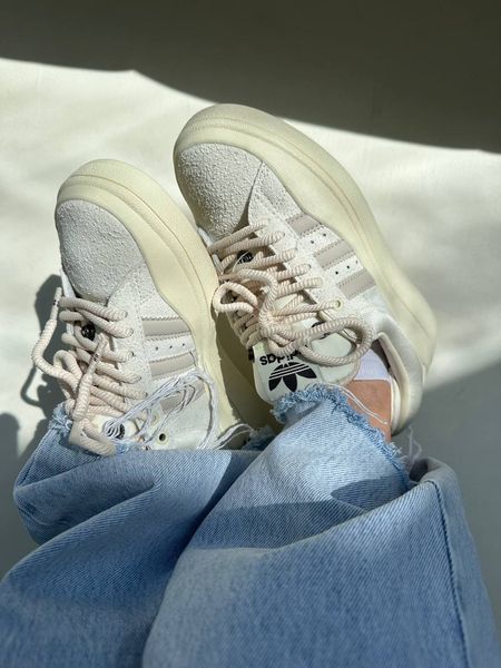 США Adidas Campus BAD BUNNY Beige жіночі, чоловічі шкіряні якісні кросівки Адідас Кампус Бежеві - Розмір 36 (US 5) 11167419 фото