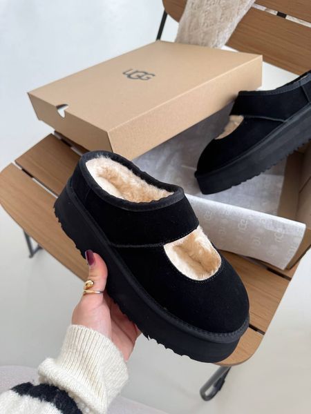UGG Australia США Bea Mary Jane Black Уггі на платформі чорні замшеві Австралія - Розмір 35 (US 4) 1016222503 фото