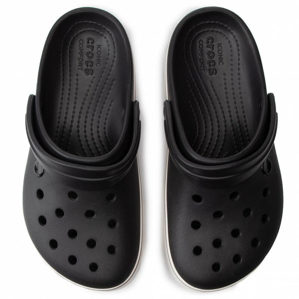 Crocs Оригінал Crocband ™ Platform Clog Black/White Білі Жіночі Крокс США (205434) - 36 (Стопа 22.5-23.2см) M4/W6 100795 фото