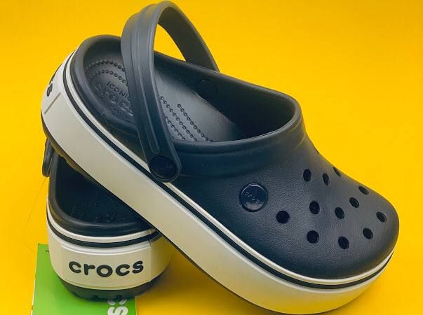 Crocs Оригінал Crocband ™ Platform Clog Black/White Білі Жіночі Крокс США (205434) - 36 (Стопа 22.5-23.2см) M4/W6 100795 фото