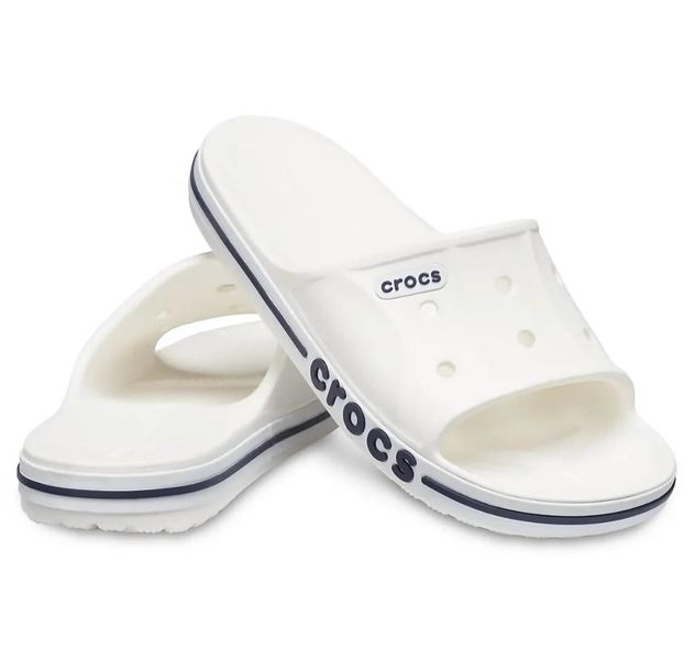 Crocs Оригінал Bayaband™ Slide White білі напис Чоловічі Жіночі Сабо Шльопанці Крокс Оригінал США (205393-13) - 36 (Стопа 22.5-23.2см) M4/W6 105436 фото