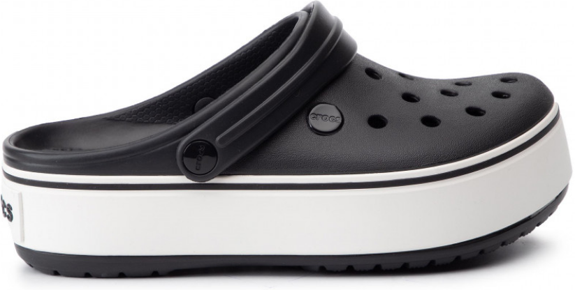 Crocs Оригінал Crocband ™ Platform Clog Black/White Білі Жіночі Крокс США (205434) - 36 (Стопа 22.5-23.2см) M4/W6 100795 фото