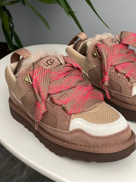 UGG Australia США Slipper Lowmel Sneaker Rocky Oak Уггі кросівки з хутром рожеві замшеві Австралія - Розмір 35 (US 4) 1016222804 фото
