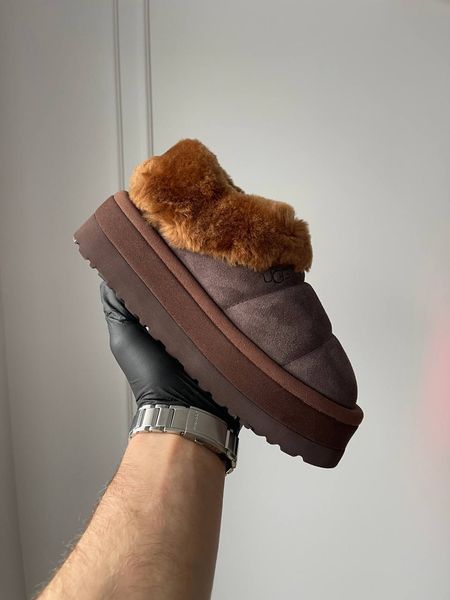 UGG Australia США Slipper Tazzlita Hardwood Уггі з хутром на платформі шоколадні замшеві Австралія - Розмір 35 (US 4) 2110100945 фото