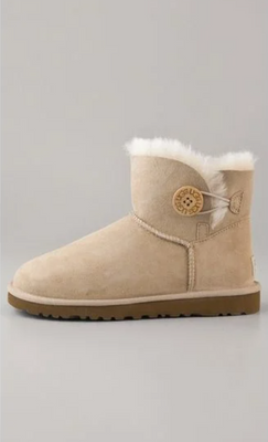 UGG Australia США Mini Bailey Button II Песок цільна овчина мини Угг Австралия - Розмір 35 (US 4) 2110276 фото