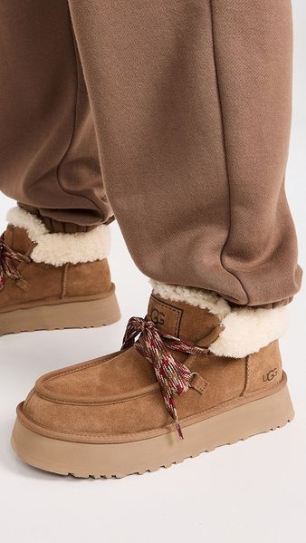 UGG Australia Classic Lowmel Funkarra Platform Chestnut Кросівки з хутром високі руді уггі замш цільна овчина Угг Австралія - Розмір 35 (US 4) 2110100796 фото