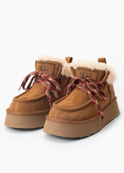 UGG Australia Classic Lowmel Funkarra Platform Chestnut Кросівки з хутром високі руді уггі замш цільна овчина Угг Австралія - Розмір 35 (US 4) 2110100796 фото