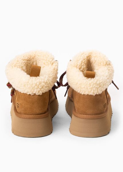 UGG Australia Classic Lowmel Funkarra Platform Chestnut Кросівки з хутром високі руді уггі замш цільна овчина Угг Австралія - Розмір 35 (US 4) 2110100796 фото