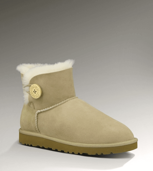 UGG Australia США Mini Bailey Button II Песок цільна овчина мини Угг Австралия - Розмір 35 (US 4) 2110276 фото