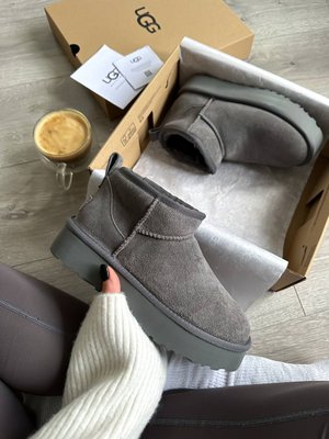 UGG Australia США Ultra Mini Platform Grey Уггі ультра міні платформа сірі замшеві Австралія - Розмір 35 (US 4) 2111654 фото