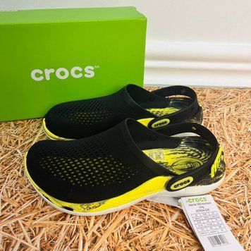 Crocs Оригінал LiteRide 360 &trade; чорні із зеленим і біла підошва Citrus 2022 Чоловічі Жіночі Крокс США (204592-26) - 36 (Стопа 22.5-23.2см) M4/W6 104325 фото