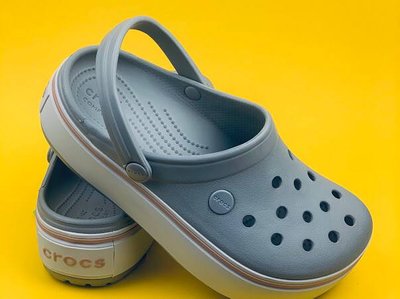 Crocs Оригінал Crocband™ Platform Clog Light Grey Жіночі Крокс США (205434) - 36 (Стопа 22.5-23.2см) M4/W6 100614 фото