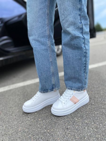 Sneakers White Pink v2 Білі жіночі кеди кроссівки (1006947) - Розмір 35 (US 4) 113392 фото