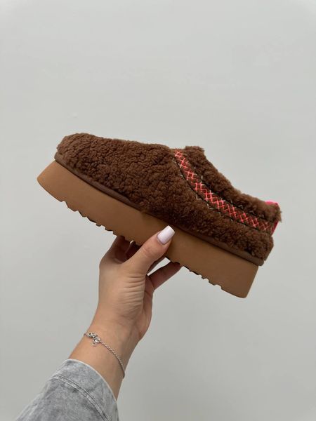 UGG Australia США Tasman Platform Tazz Slipper Heritage Braid Hardwoodi Уггі тасман тас платформа коричневі руді замшеві Австралія - Розмір 35 (US 4) 2110100698 фото