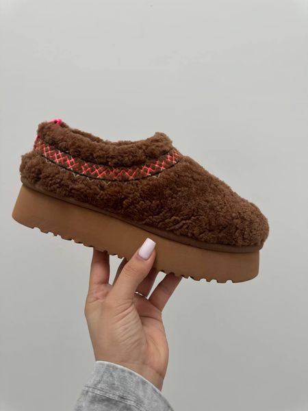UGG Australia США Tasman Platform Tazz Slipper Heritage Braid Hardwoodi Уггі тасман тас платформа коричневі руді замшеві Австралія - Розмір 35 (US 4) 2110100698 фото
