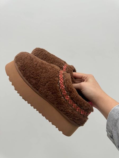 UGG Australia США Tasman Platform Tazz Slipper Heritage Braid Hardwoodi Уггі тасман тас платформа коричневі руді замшеві Австралія - Розмір 35 (US 4) 2110100698 фото
