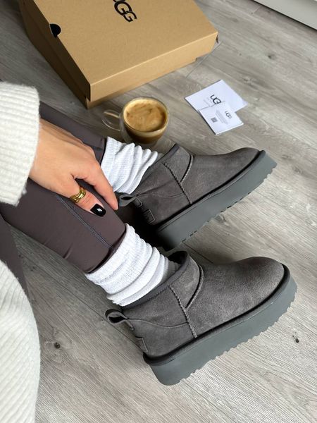 UGG Australia США Ultra Mini Platform Grey Уггі ультра міні платформа сірі замшеві Австралія - Розмір 35 (US 4) 2111654 фото