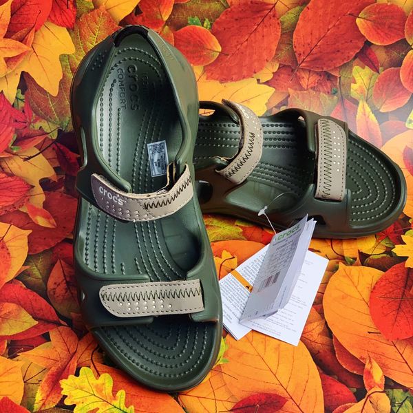 Crocs Оригінал Swiftwater River ™ Sandal Haki Чоловічі Крокс США (203965) - 36 (Стопа 22.5-23.2см) M4/W6 100220 фото